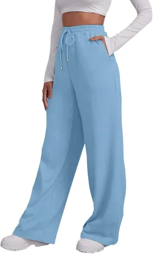 Wide Leg Sweatpants Women 2024 High Waist Casual Joggers with Pockets Loose Lightweight Soft Comfy Straight Yoga Sweat Pants