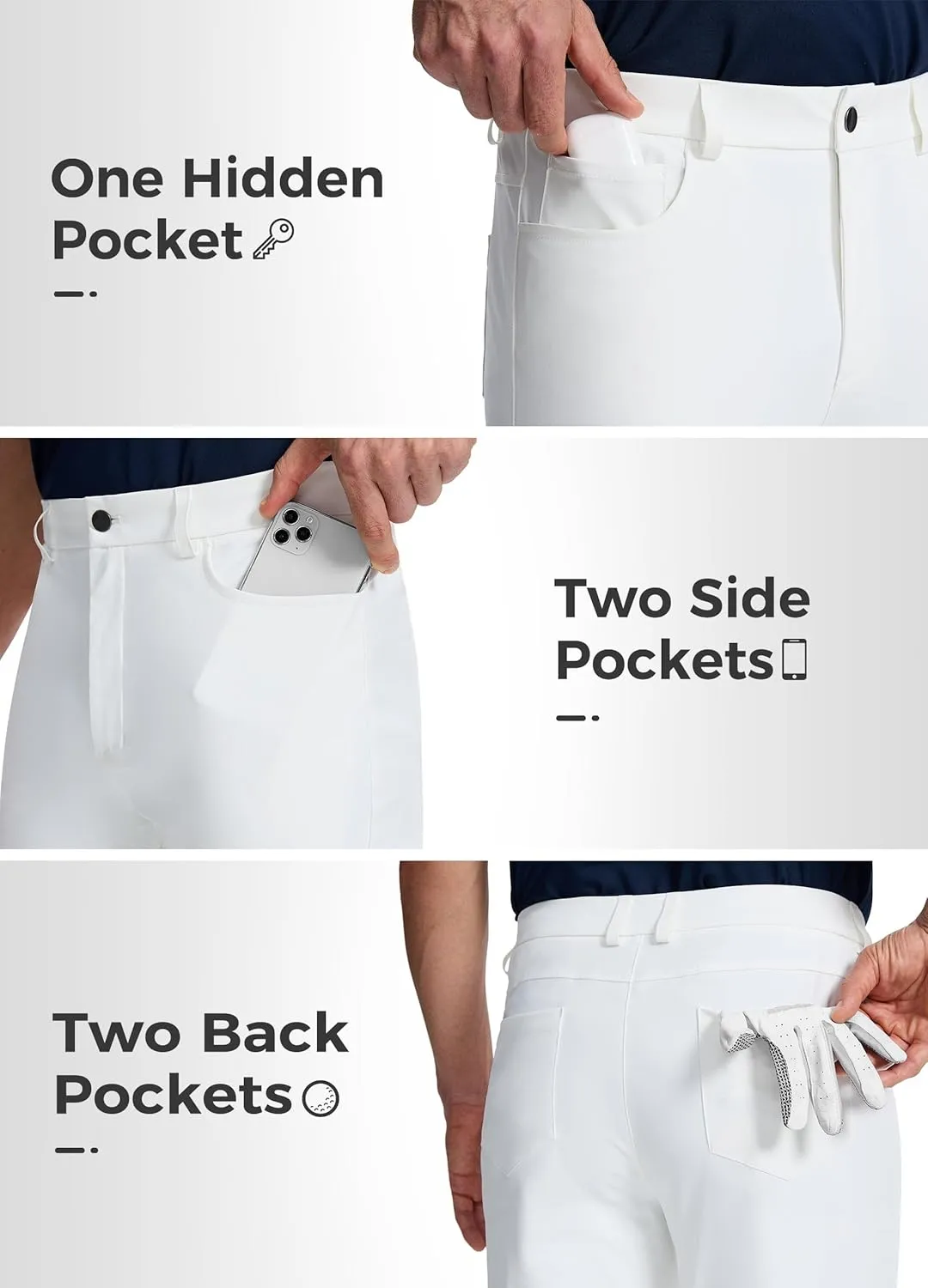Willit Mens Dress Pants Golf Stretch Pants Quick Dry Work Slacks Casual Pants with 5 Pockets 28"/30"/32"