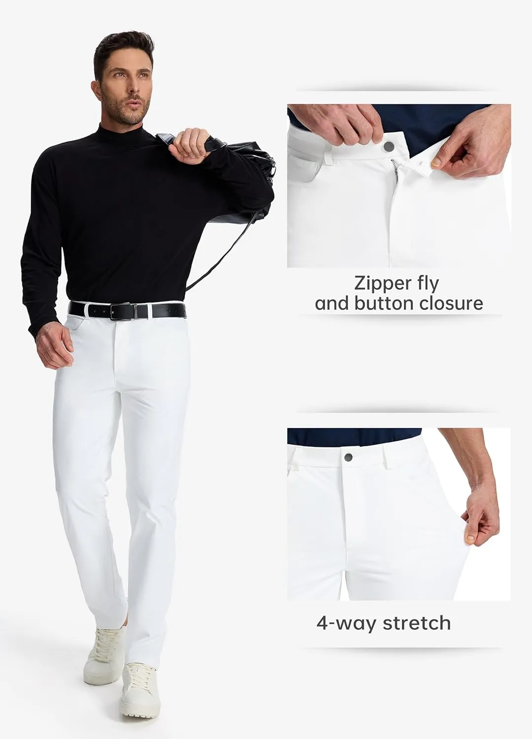 Willit Mens Dress Pants Golf Stretch Pants Quick Dry Work Slacks Casual Pants with 5 Pockets 28"/30"/32"