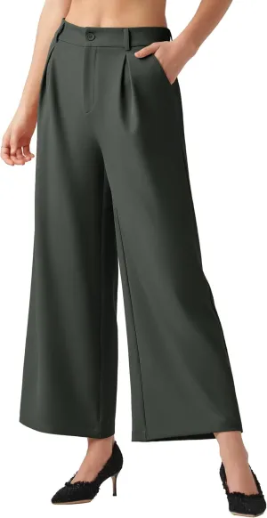 Willit Women's Wide Leg Pants Work Dress Pants Casual Palazzo Pants High Waisted Business Office Slacks 25"/27"/29"
