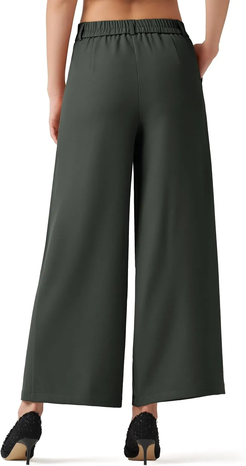 Willit Women's Wide Leg Pants Work Dress Pants Casual Palazzo Pants High Waisted Business Office Slacks 25"/27"/29"