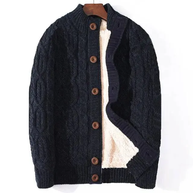 Winter Cardigan Thicken Warm Wool Cashmere Coats Sweater