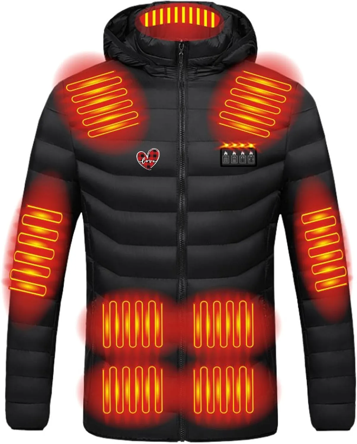 Women Men Heated Jacket, 4 Heating Modes 19 Heating Zones Winter Thermal Coats Cold Weather Ski Fishing Gear