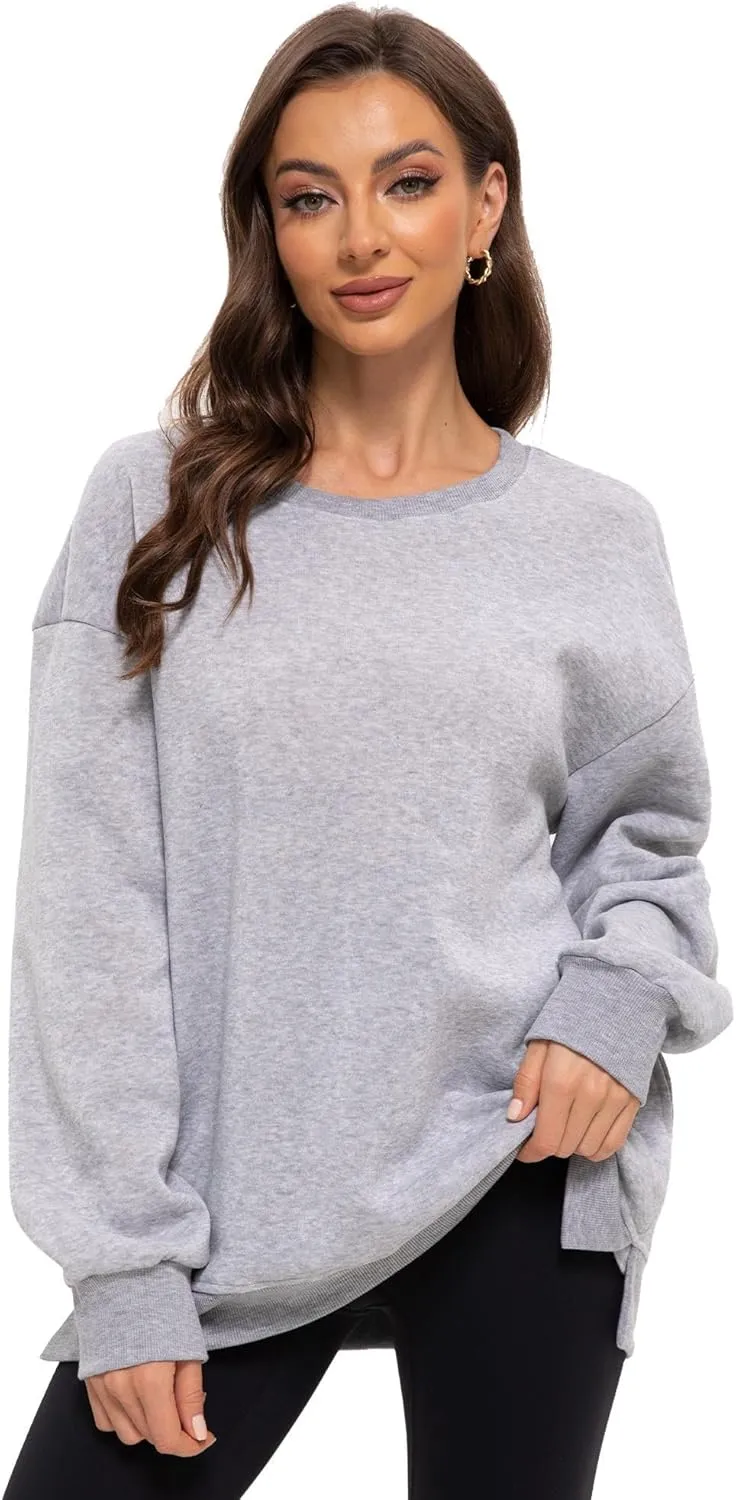 Women Oversized Sweatshirts Hoodies Crewneck Pullover Top Casual Fall Outfits Preppy Clothes