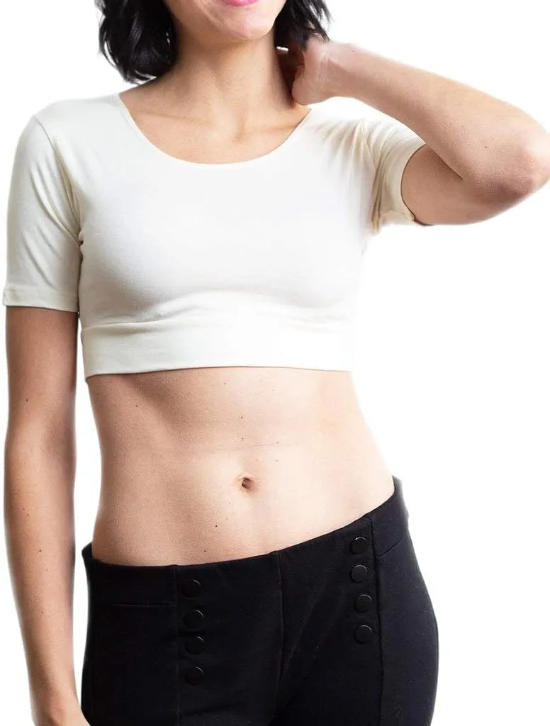 Women Tank Top Boyfriend Tee HALFTEE Half Sleeve Layering Crop Undershirt for Women & Teens XS-3X