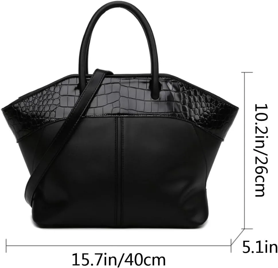 Women Tote Purse Top Handle Handbag Retro Satchel Leather Shoulder Crossbody Bag
