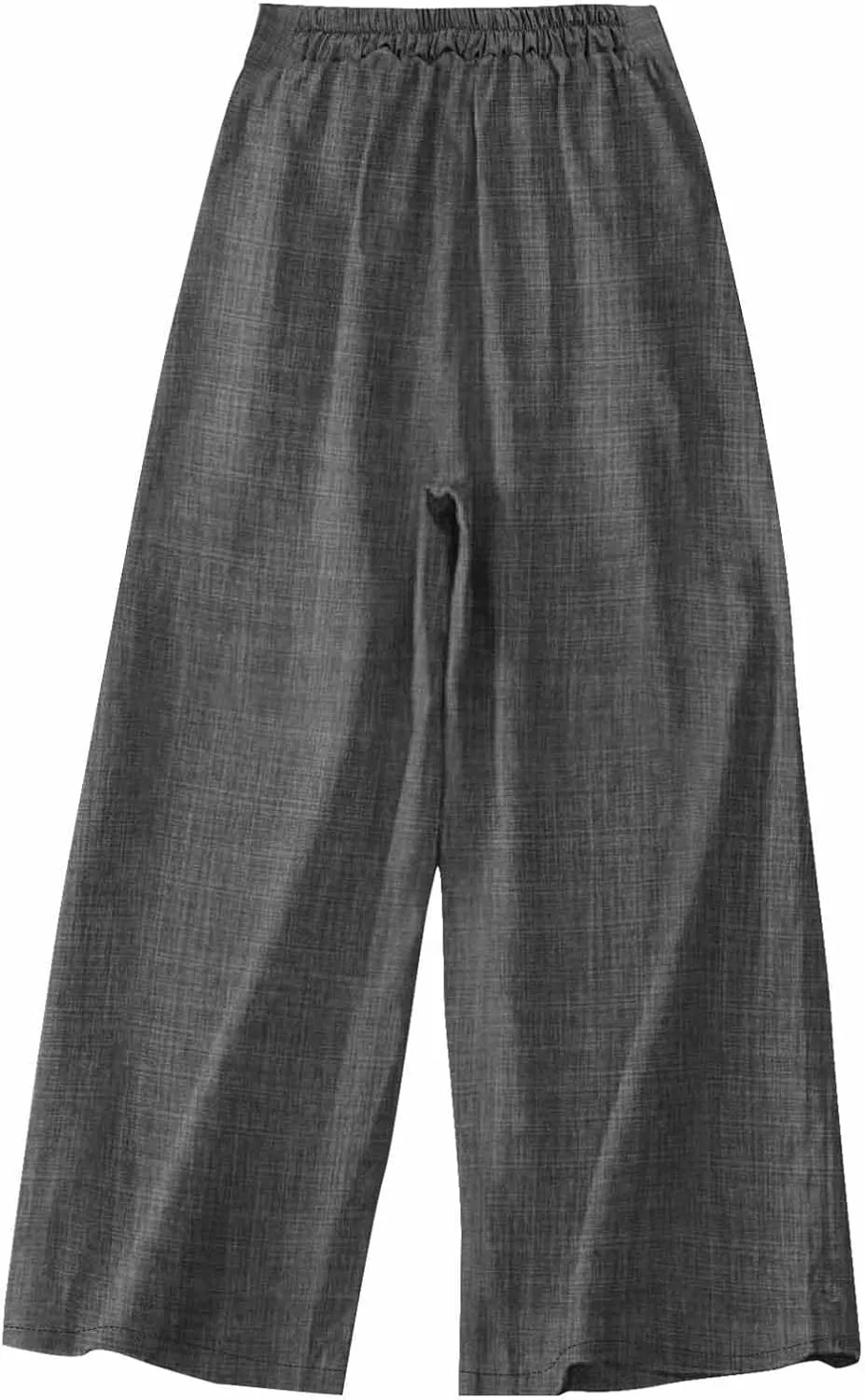 Women Wide Leg Boho Pants Dressy Casaul Button Palazzo Pant Elastic Waist Loose Trousers Summer Outfits with Pocket