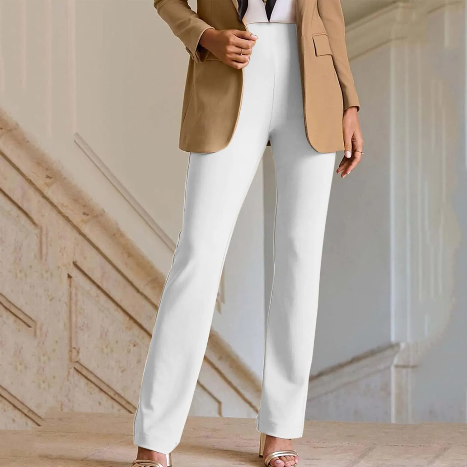 Womens Bootcut Dress Pants Business Casual Pants with Pockets Dressy Pants Soft Stretchy Trousers Office Work Slacks