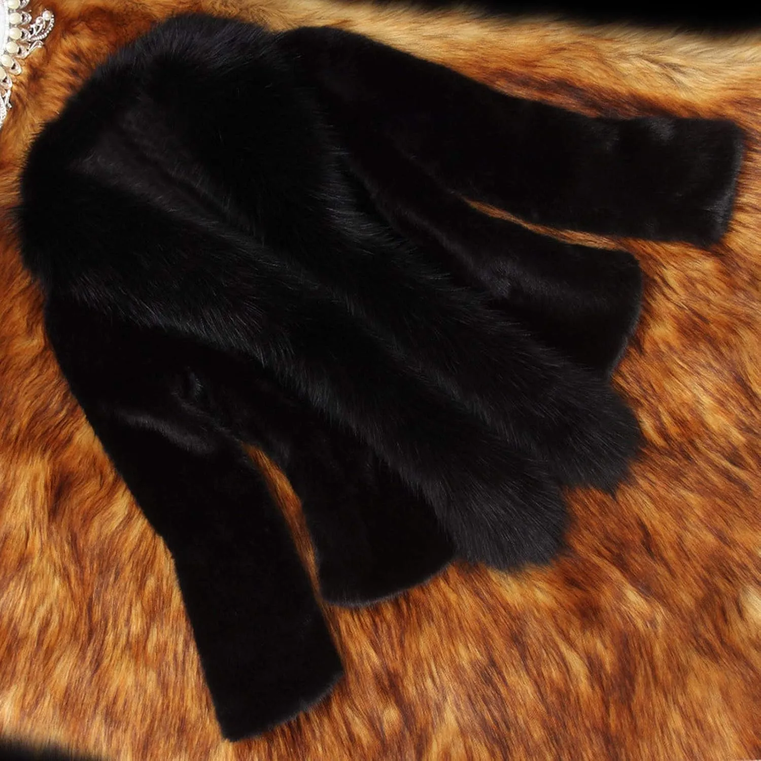 Women's Bride Wedding Party Jacket Faux Fur Coats Wrap Shawl Warm Overcoat Winter Thick Jackets Open Front Cardigan