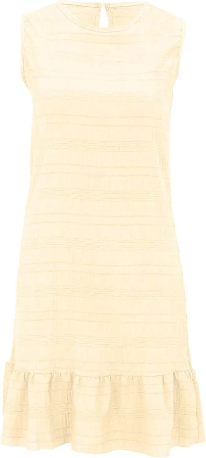 Women's Crewneck Ruffle Hem A Line Dresses Sleeveless Elegant Flowy Mini Dress Summer Casual Cute Beach Sundress