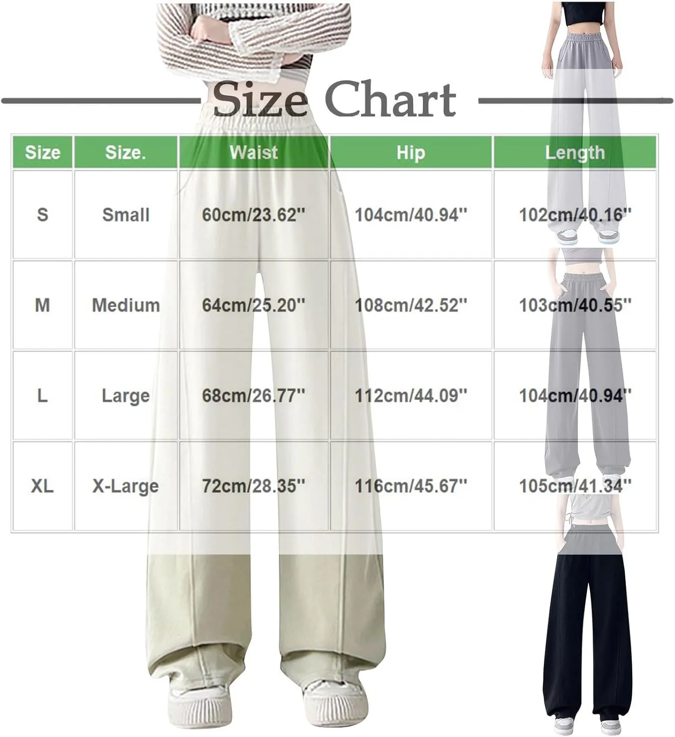 Womens High Rise Cargo Sweatpants Wide Leg Elastic Waist Pants Casual Loose Solid Color Lounge Trousers with Pockets