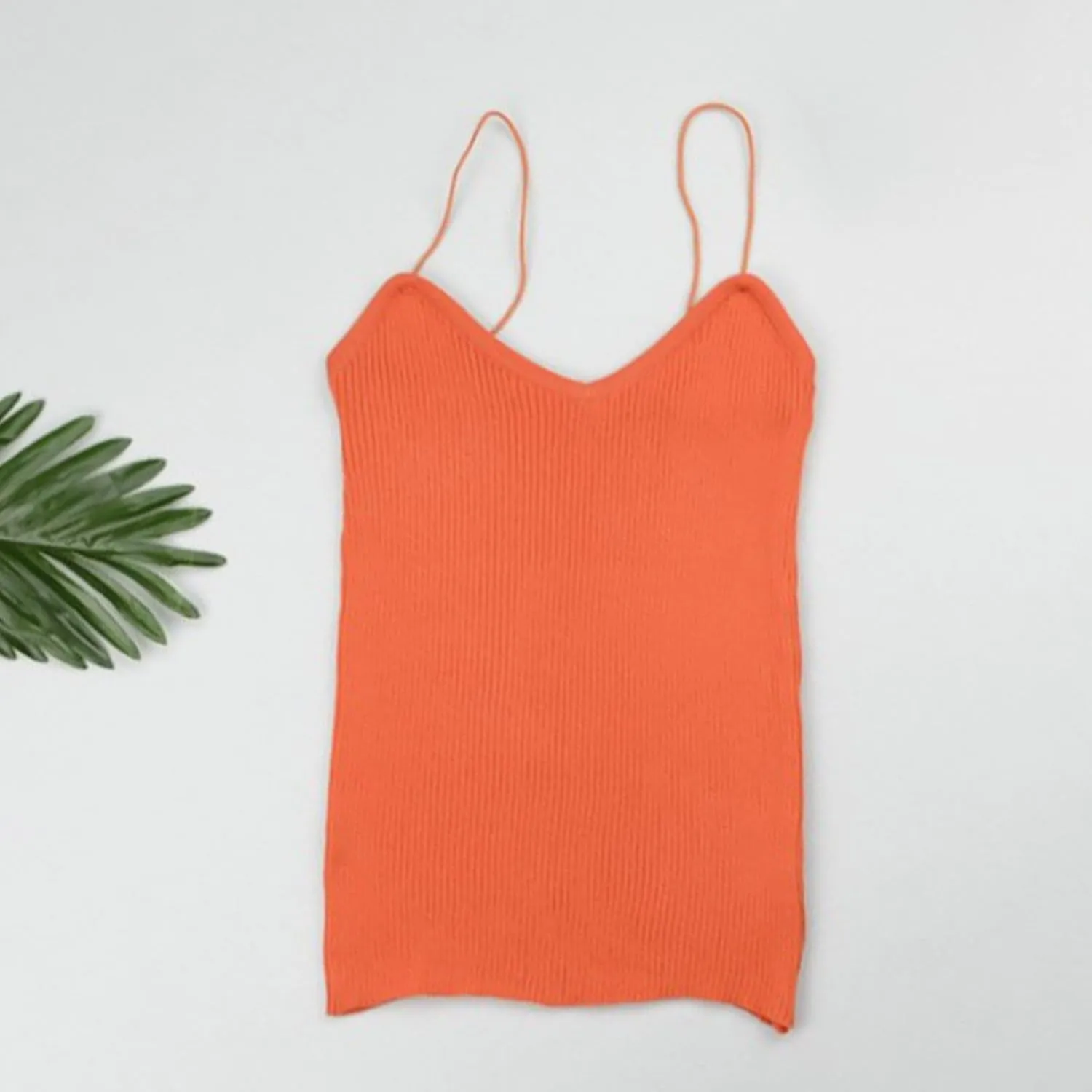 Women's Knit Tank Tops One Size Solid V-Neck Spaghetti Straps Sweater Vest Loose Fit Holiday Beach Camisole
