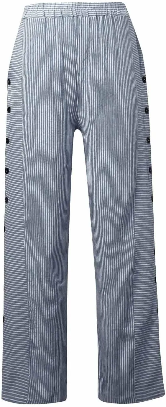 Womens Linen Pants High Waisted Summer Beach Pants Elastic Waist Tapered Pants Casual Trousers with Pocket