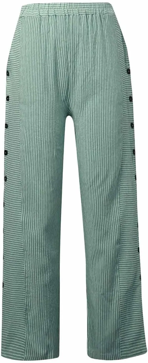 Womens Linen Pants High Waisted Summer Beach Pants Elastic Waist Tapered Pants, Small-5X-Large, Beige