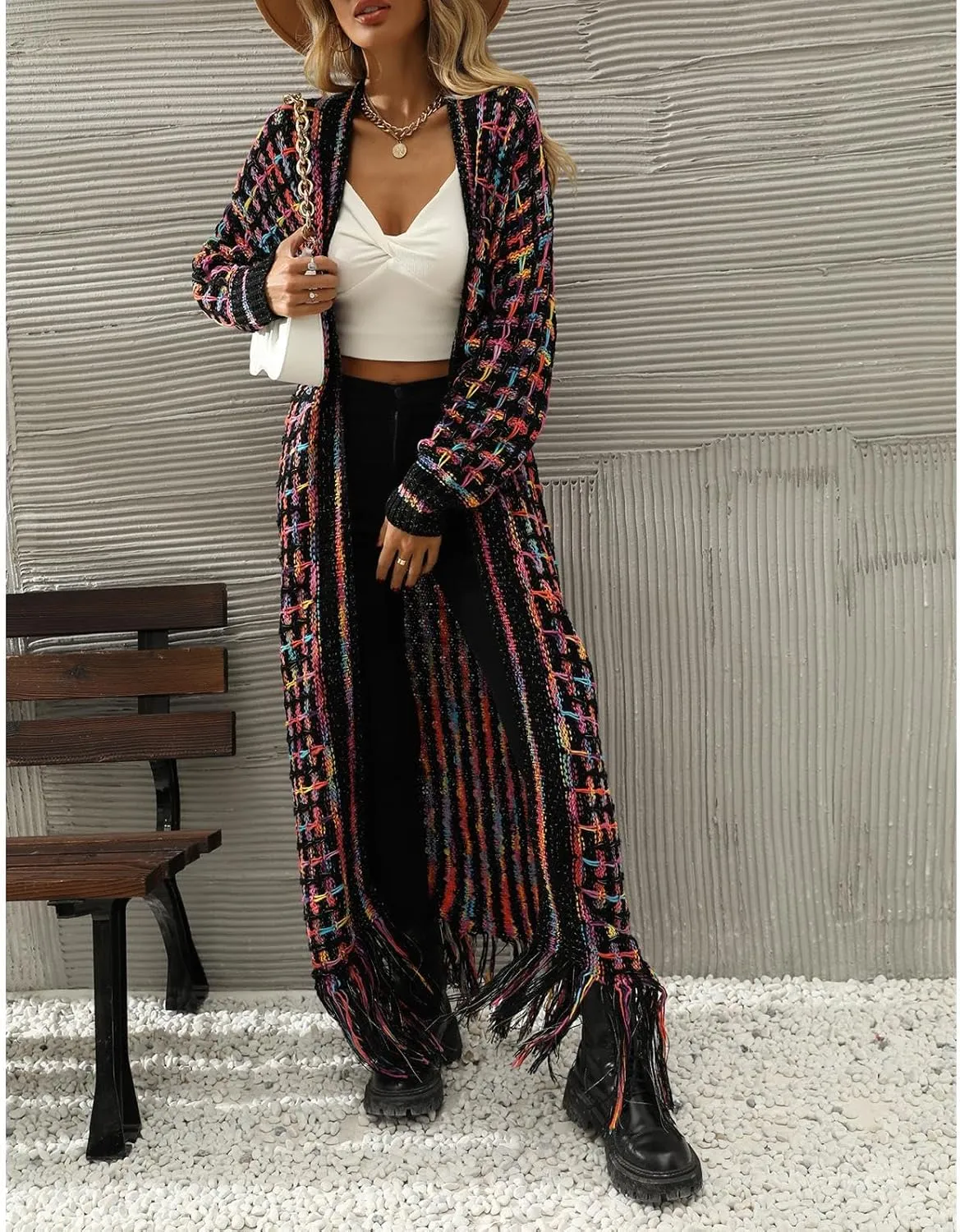 Women's Long Sleeves Sweaters Soft Knit Leopard Open Front Long Sleeve Cardigan Outwear