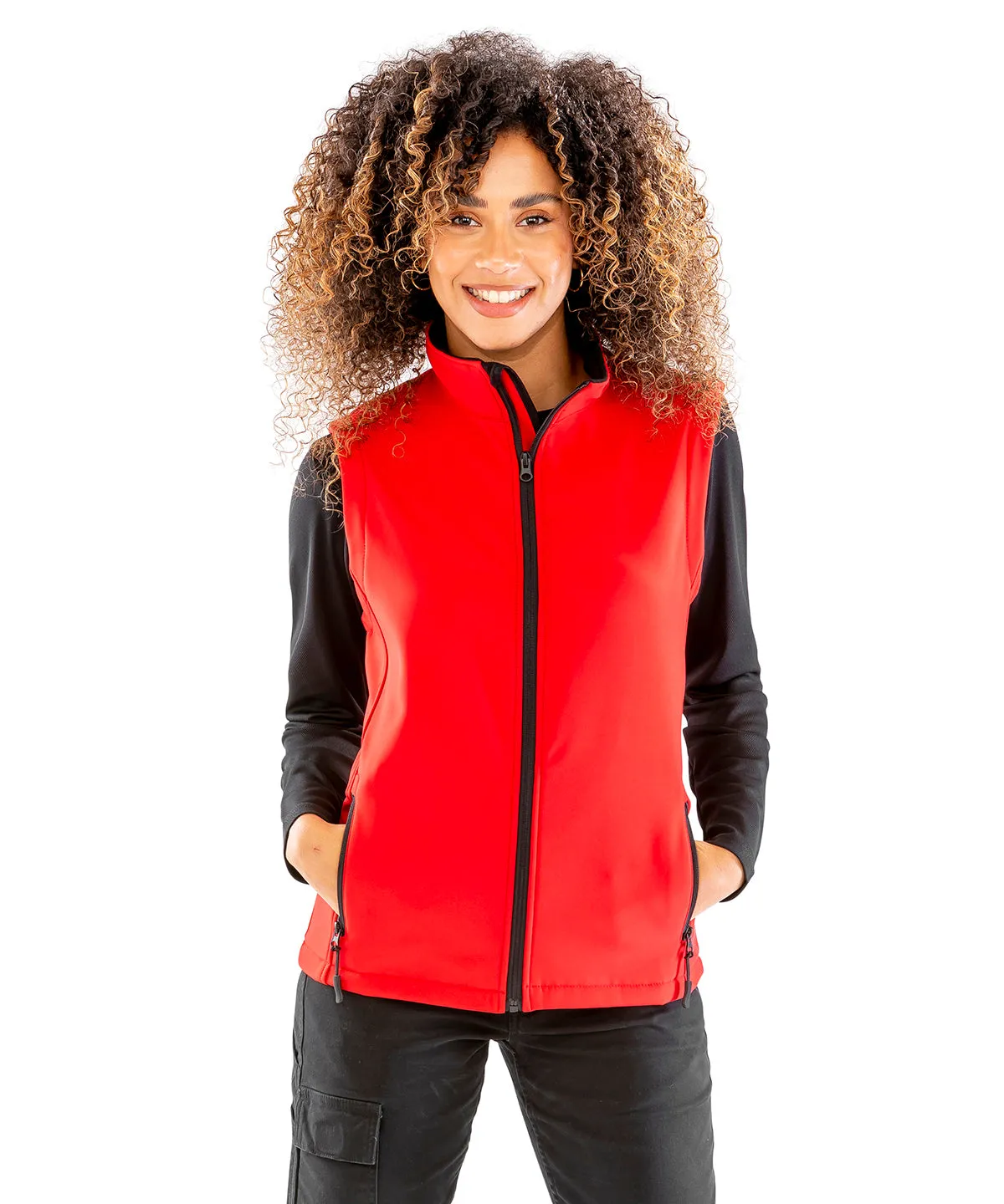 Womens printable softshell bodywarmer | Charcoal/Black