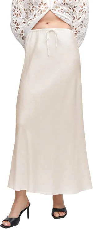 Women's Satin Maxi Skirts High Waist Silk Elegant Flowy Casual A-Line Long Skirt Cocktail Party Weekend Midi Skirt