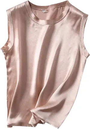 Women's Silk Satin Camisole Vest Summer Business Casual Sleeveless Silk Tank Top