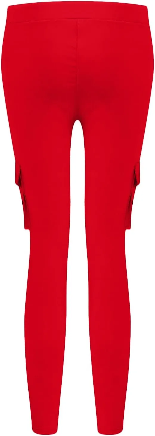 Womens Skinny Cargo Pants Casual Drawstring High Waist Stretch Cargo Joggers Butt Lift Pencil Trousers with Pockets