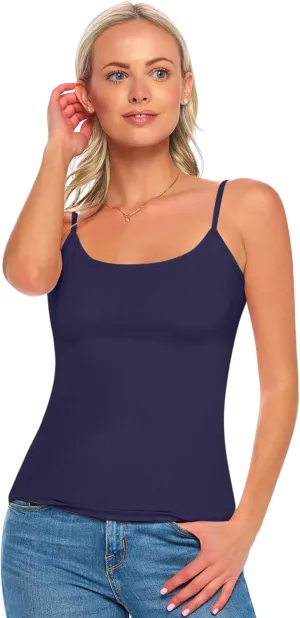 Women's Soft and Breathable Cotton Stretch Camisole with Adjustable Strap Tank Top