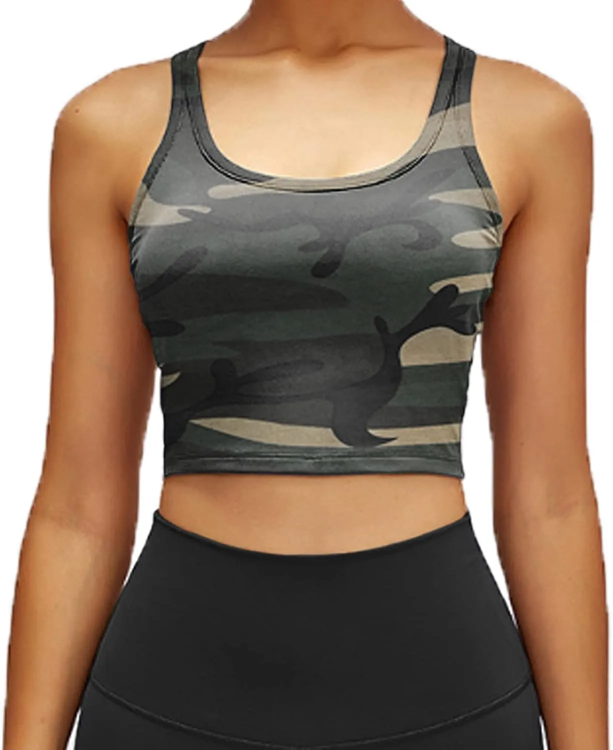 Womens Summer Basic Sleeveless V Neck Cut Out Keyhole Crop Top Cami