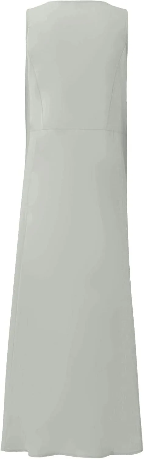 Women's Summer Cotton Linen Dress Sleeveless Elegant Flowy Dresses 2025 Plus Size Loose Comfy Dress with Pockets