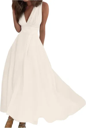 Womens Sundress Summer Floral Short Sleeve Wrap V Neck A-Line Midi Dress 2025 Elegant Flowy Beach Swing Dresses