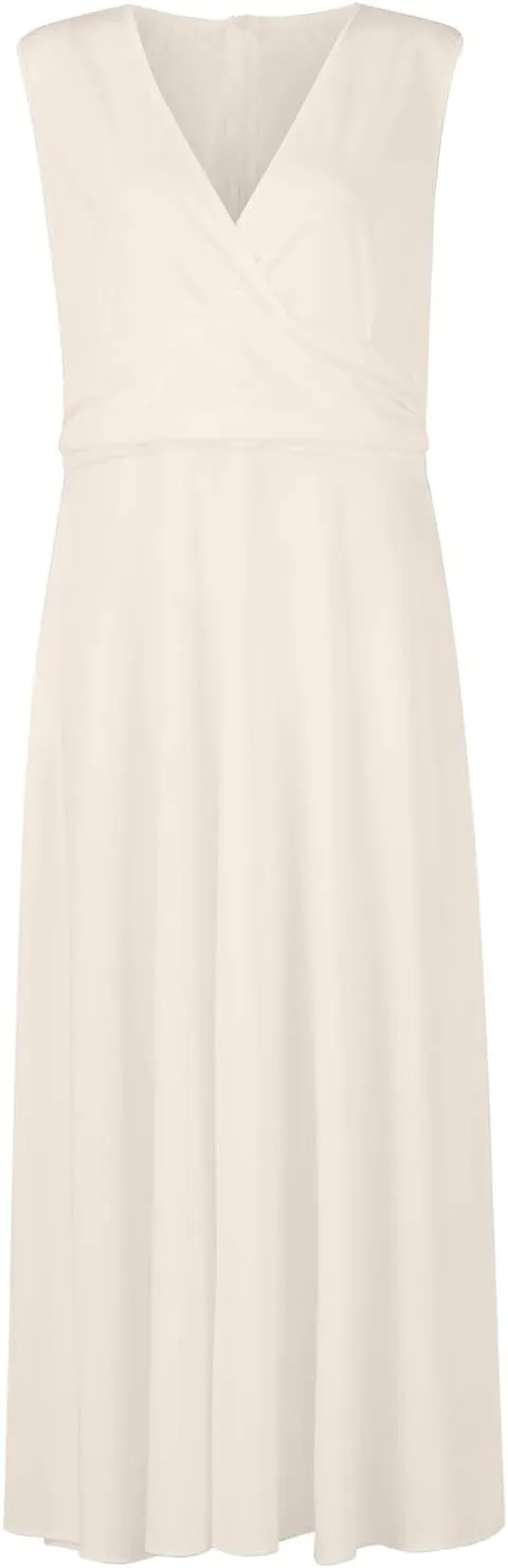 Womens Sundress Summer Floral Short Sleeve Wrap V Neck A-Line Midi Dress 2025 Elegant Flowy Beach Swing Dresses
