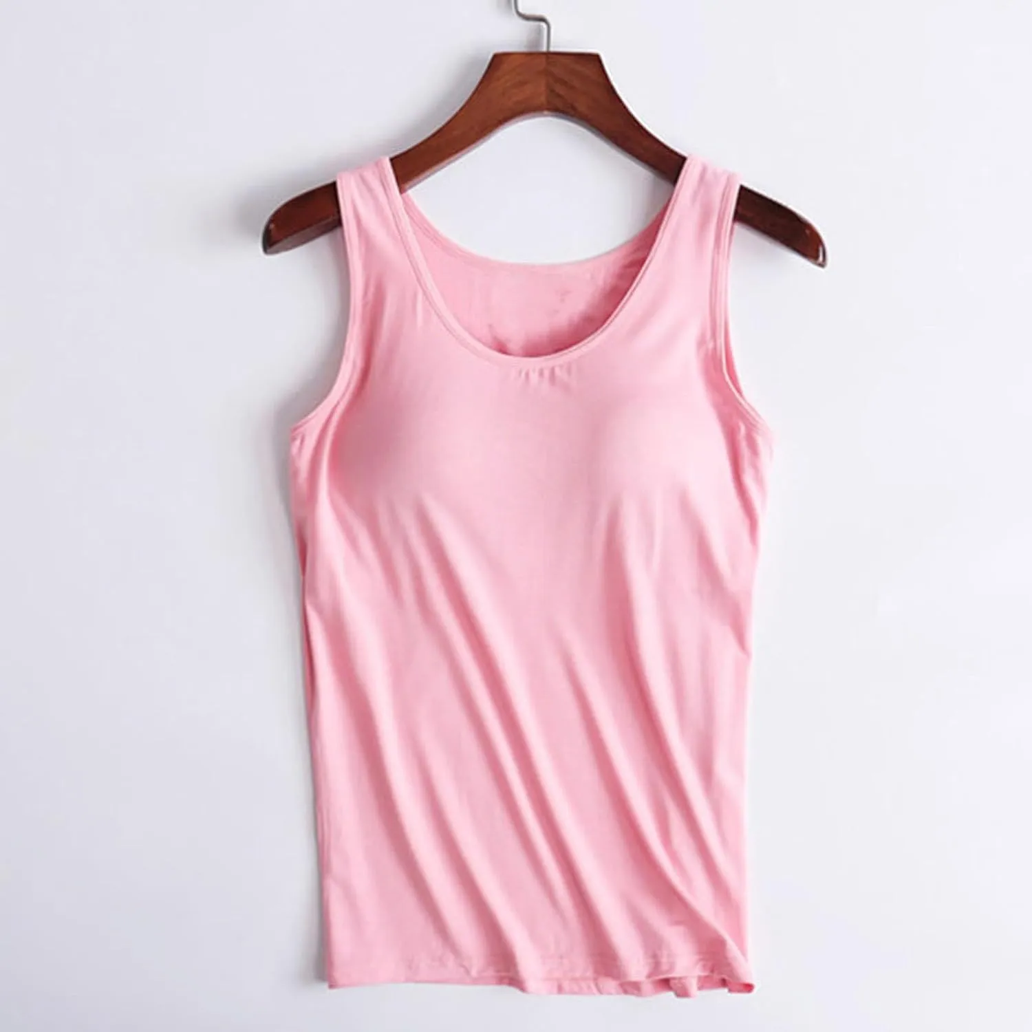 Womens Tank Tops with Built in Bra Padded Loose Sleeveless Shirts Comfy Soft Camisole Summer Lightweight Tops