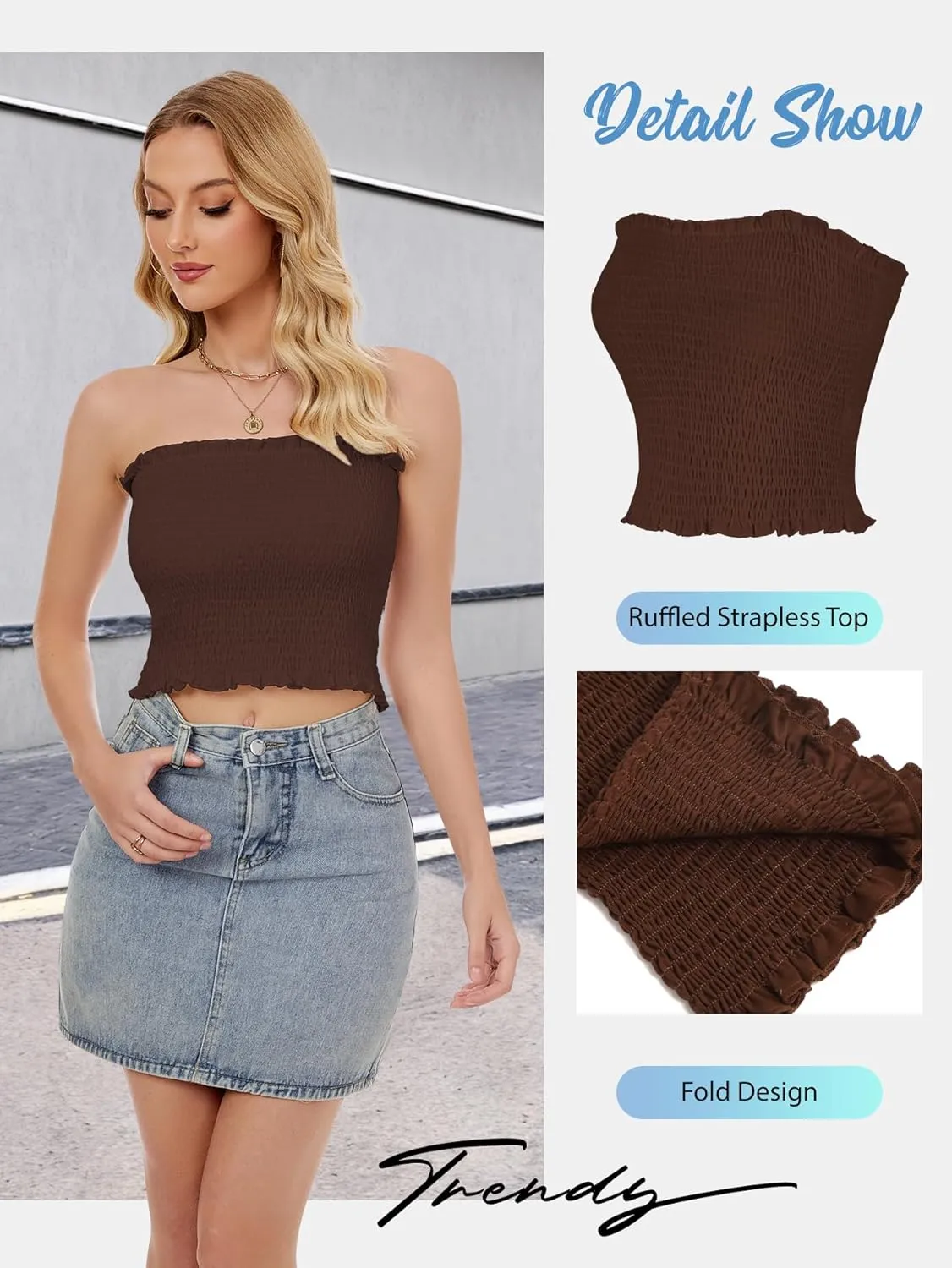 Womens Tube Top Summer Strapless Crop Tops Basic Tank Casual Sleeveless Shirt