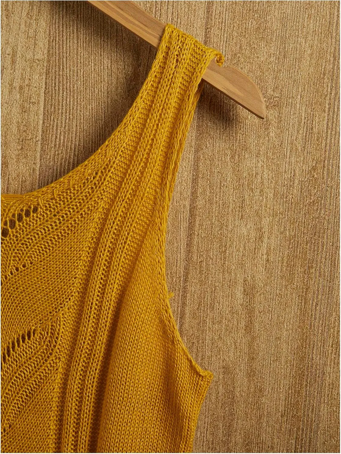 Women's V Neck Sleeveless Sweater Vests Crochet Summer Causal Knit Tank Top