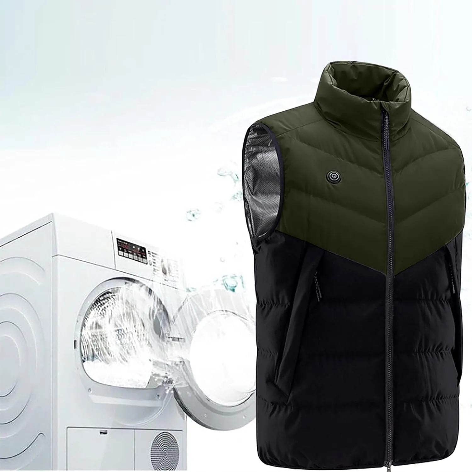 XUNRYAN Heated Jacket for Women Heated Vest Quilted Lightweight Jackets Winter Cotton Down Coats Padded Gilet Waistcoats