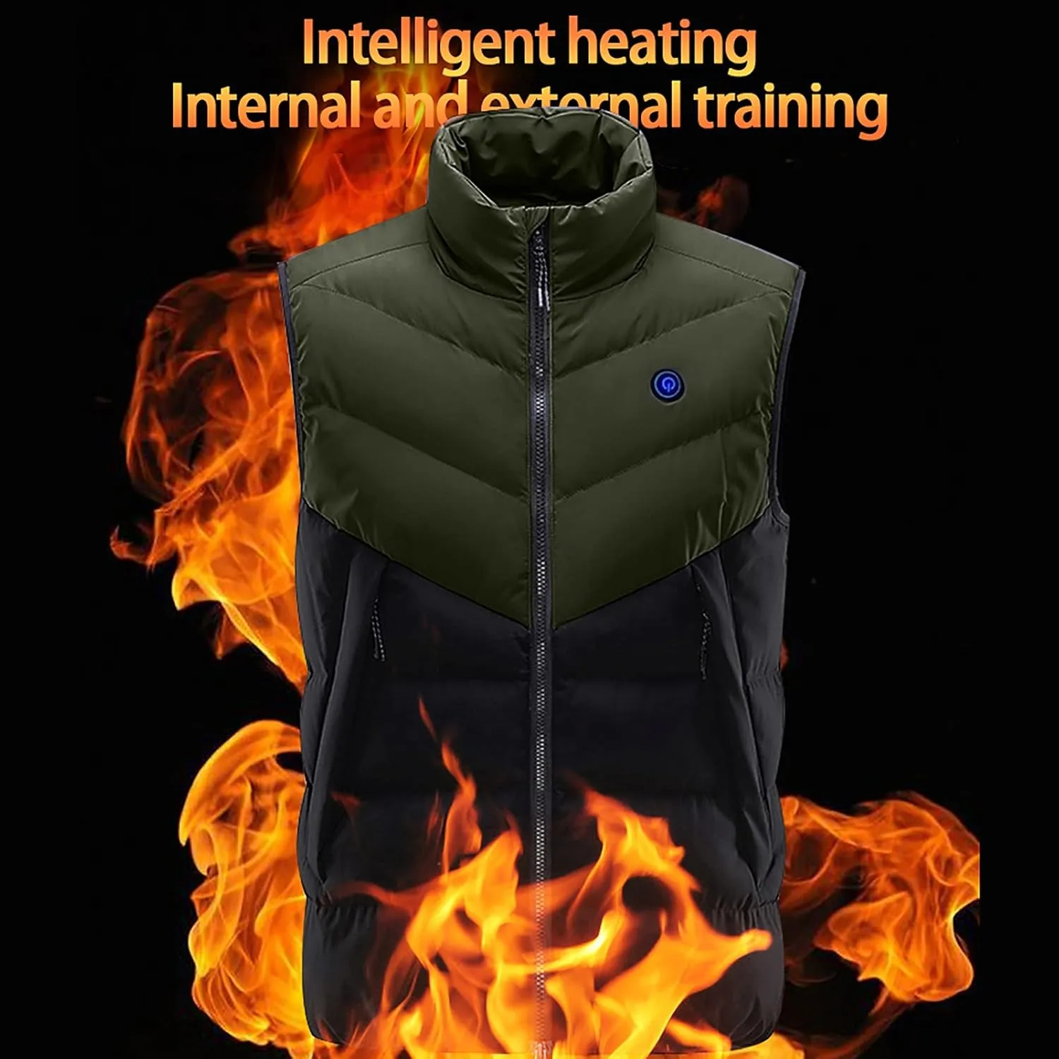 XUNRYAN Heated Jacket for Women Heated Vest Quilted Lightweight Jackets Winter Cotton Down Coats Padded Gilet Waistcoats