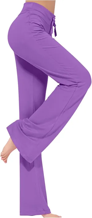 yardsong Womens Workout Pants High Waist Wide Leg Yoga Pants Flare Bootcut Soft Gym Leggings Comfy Lounge Trousers