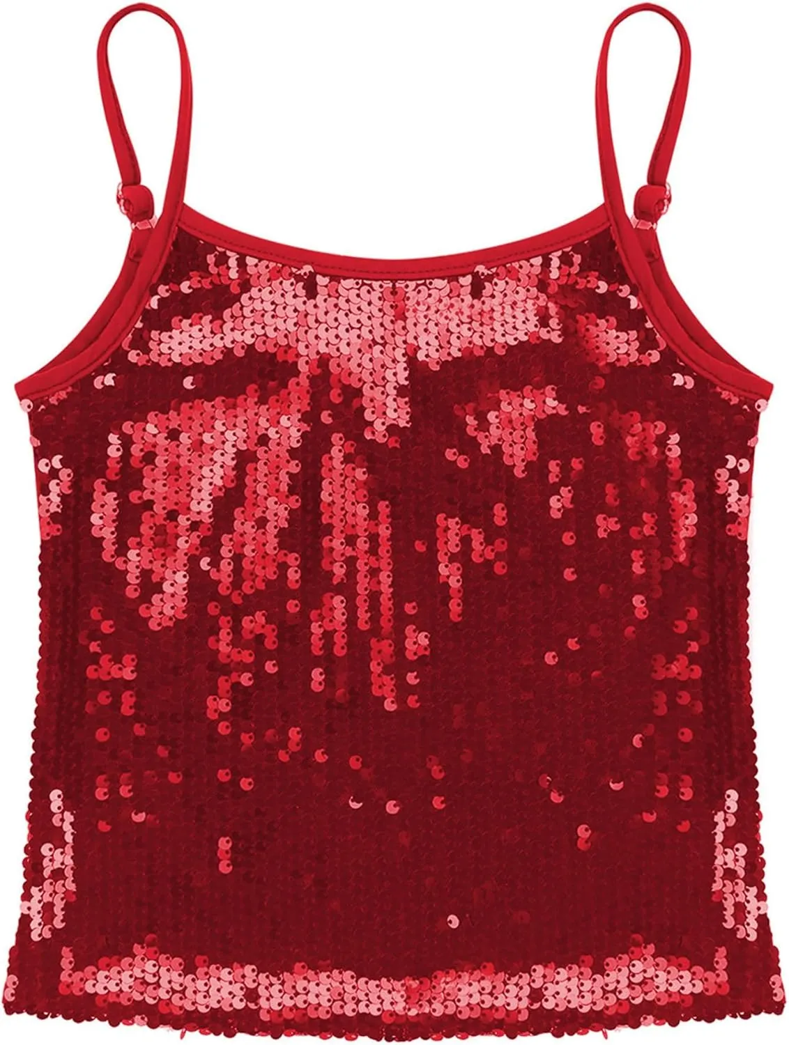 YiZYiF Youth Kids Girls Dance Fashion Spaghetti Straps Tank Tee Metallic Shiny Party Camisole Vest Tops