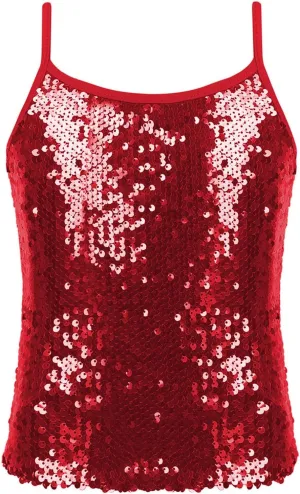 YiZYiF Youth Kids Girls Dance Fashion Spaghetti Straps Tank Tee Metallic Shiny Party Camisole Vest Tops