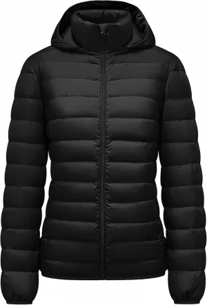 YZG Down Jacket for Women Lightweight Long Sleeve Quilted Puffer Coat with Detachable Hooded