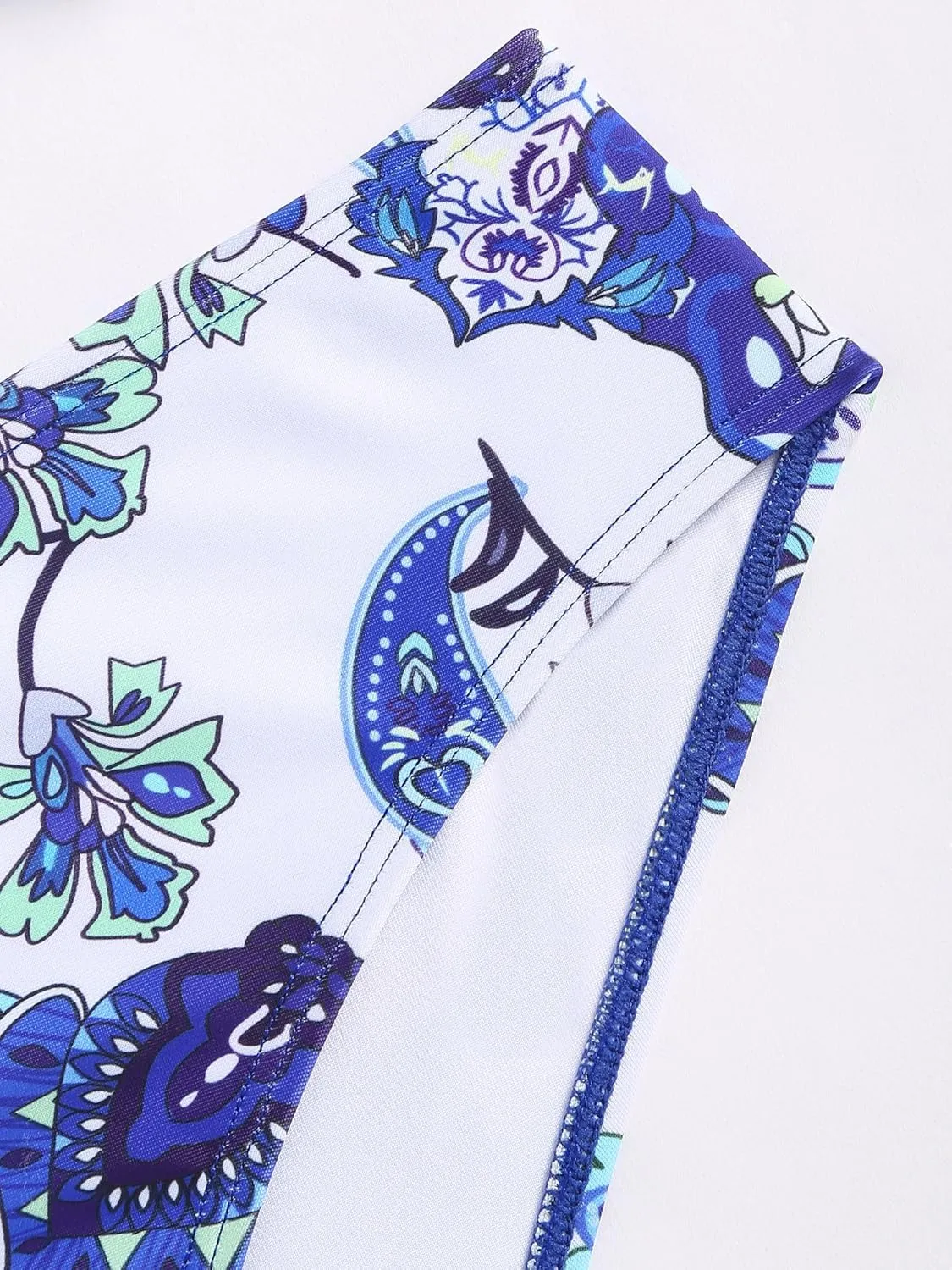 ZAFUL Women's Back tie Camisole top high Waist Panties Print Bikini Set